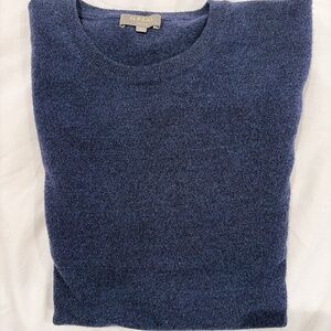 N.Peal Men’s OXFORD ROUND NECK CASHMERE SWEATER